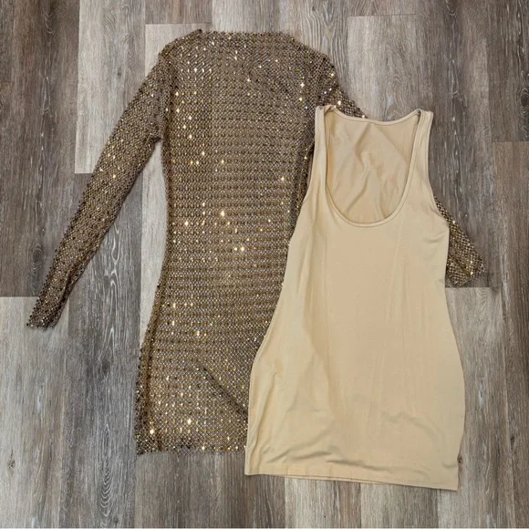 Brand New! Mew Mew Rhinestone Mesh Dress Size Medium - Picture 6 of 16